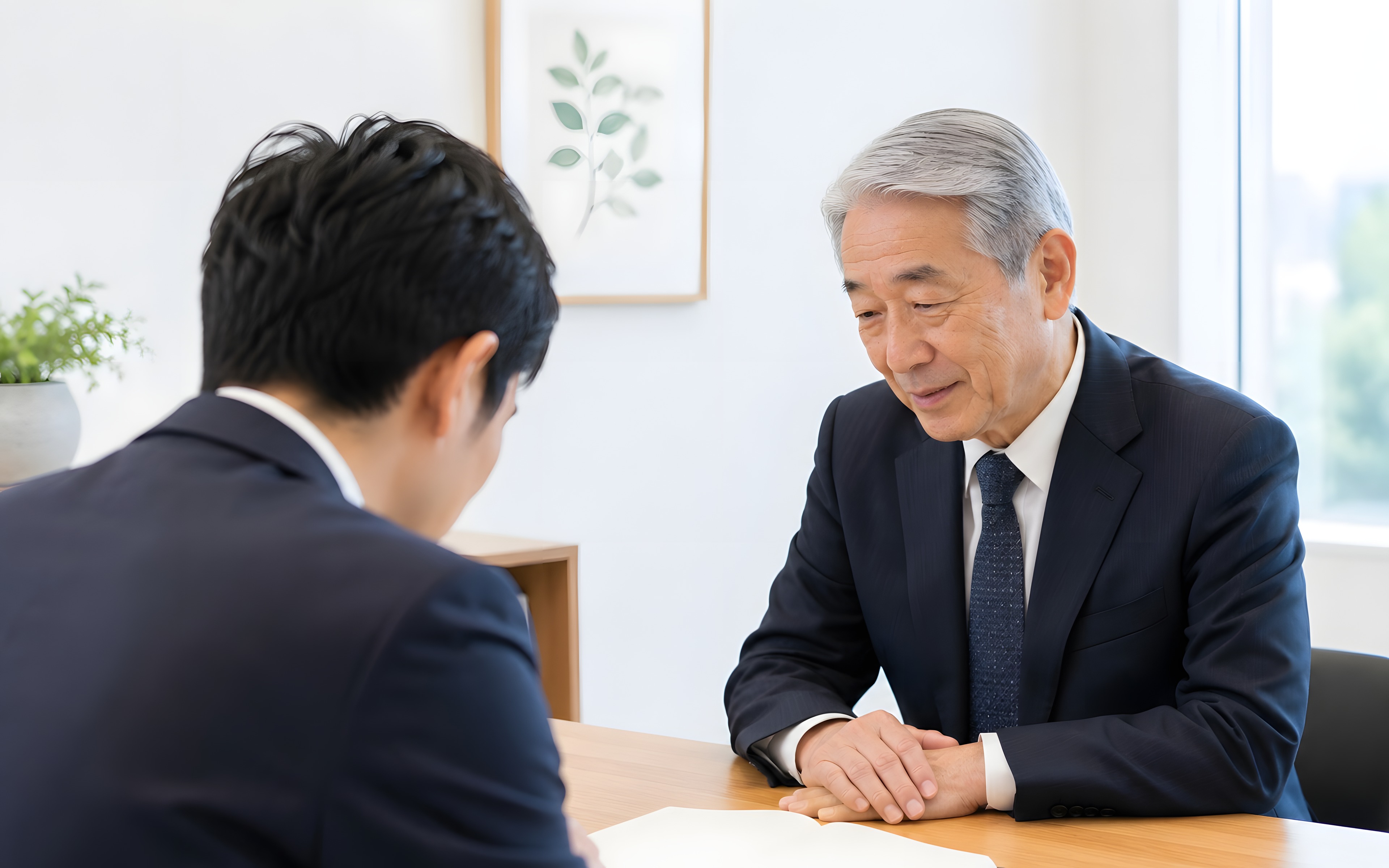 書類⁠を確認している様子